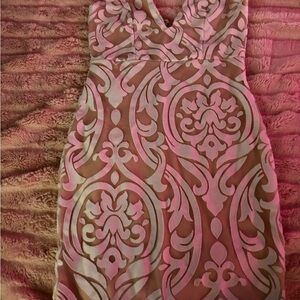 Charlotte Russe Cream Sheath Mini Dress V-Neck Sleeveless